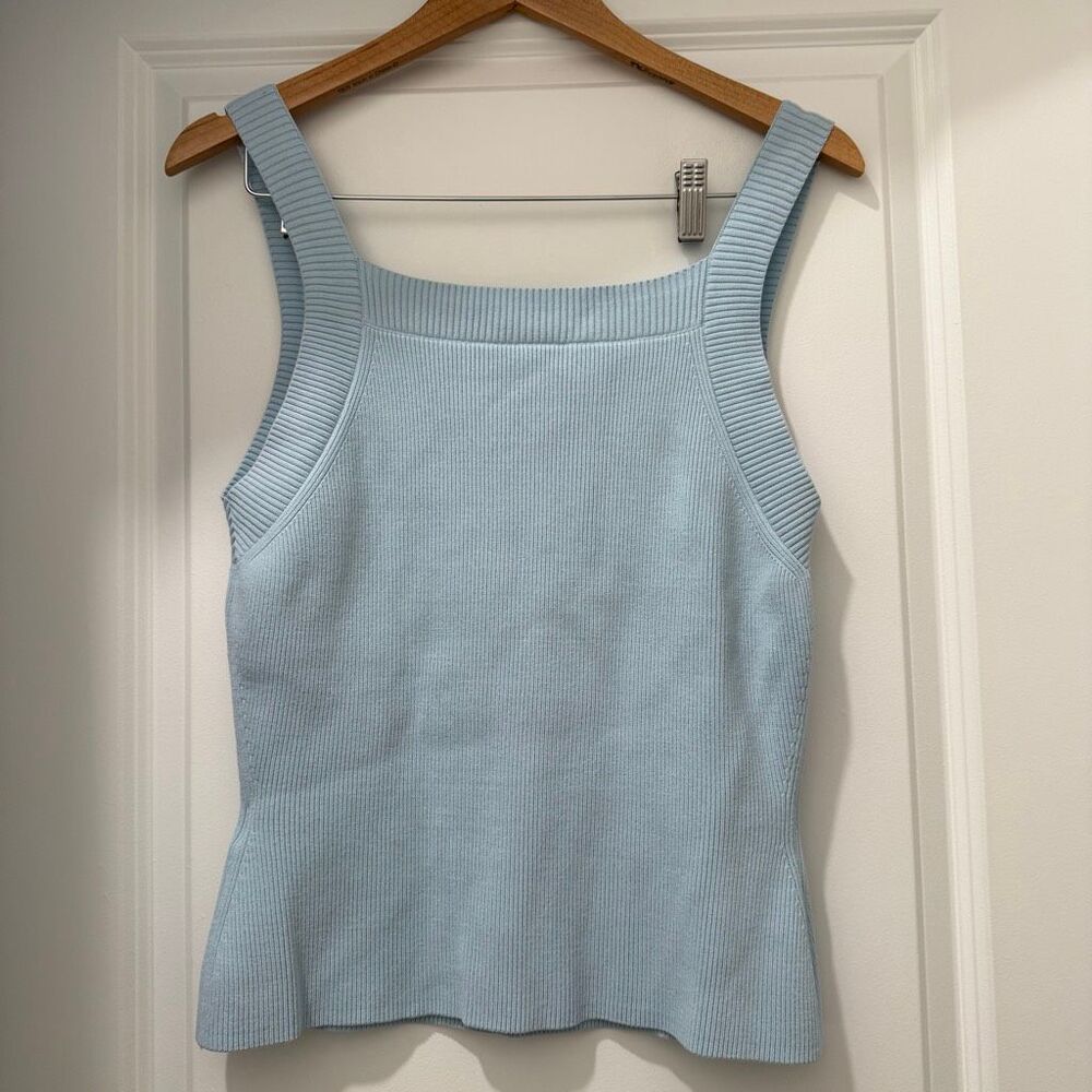 Reiss Dani Ribbed Top Sweetheart Neckline Size L in Blue - Picture 6 of 6